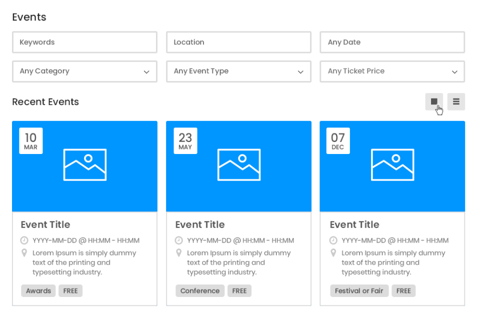 screenshot of WP Event Manager